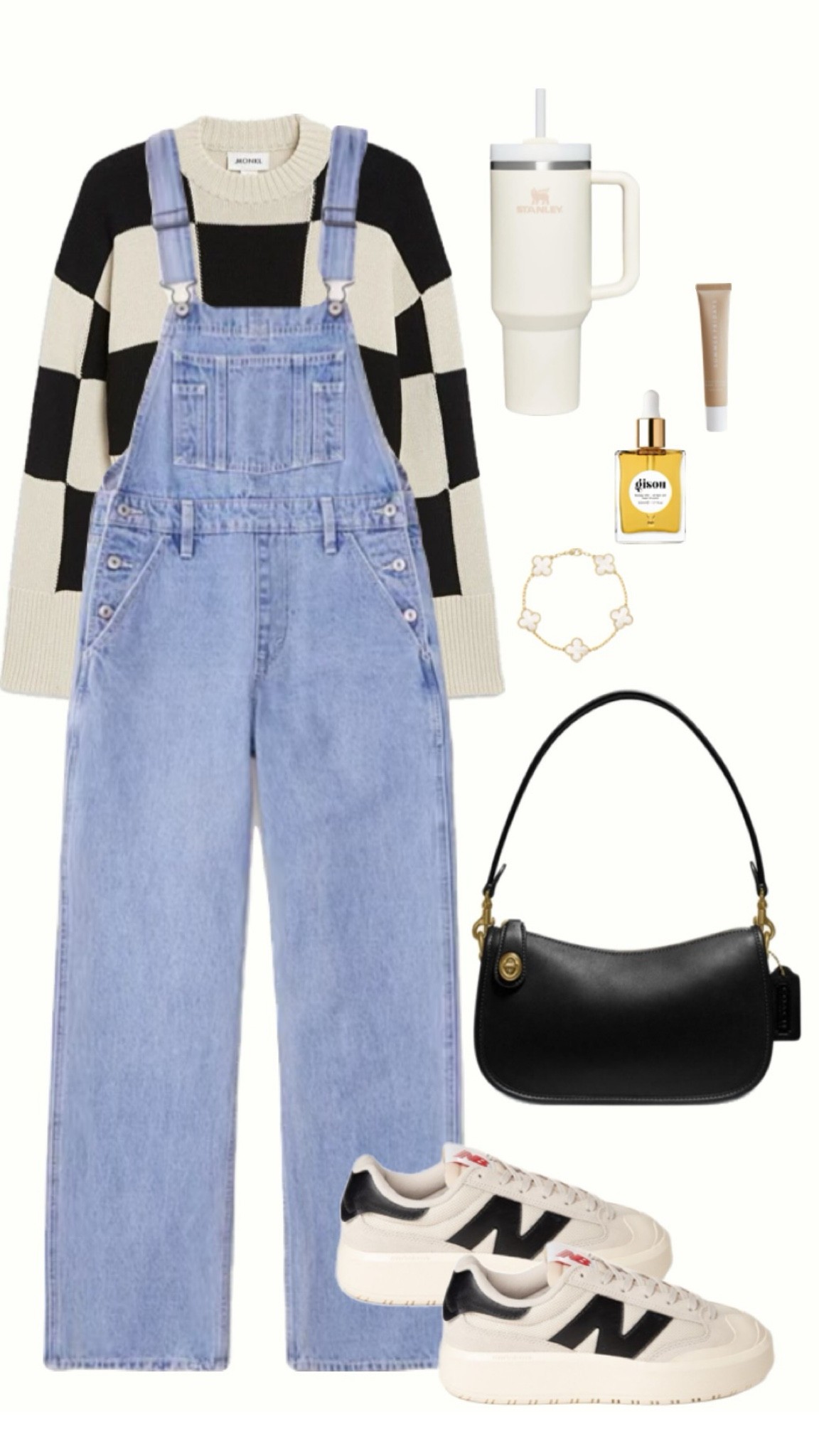 Neutrals Outfit, Business Casual Outfit, Neutrals Fashion, Spring Outfit, Spring Fashion, Modest Outfits, Modest Fashion, Minimalist Fashion, 2024 Outfit Inspo, aesthetic outfits, Mob Wife Aesthetic, Coquette Aesthetic, Soft Feminine outfit, Lazy Day outfit, Overalls Outfit, Overalls, Styling Overalls, Coach Purse, New Balance Sneakers

#LTKmidsize #LTKSeasonal #LTKstyletip