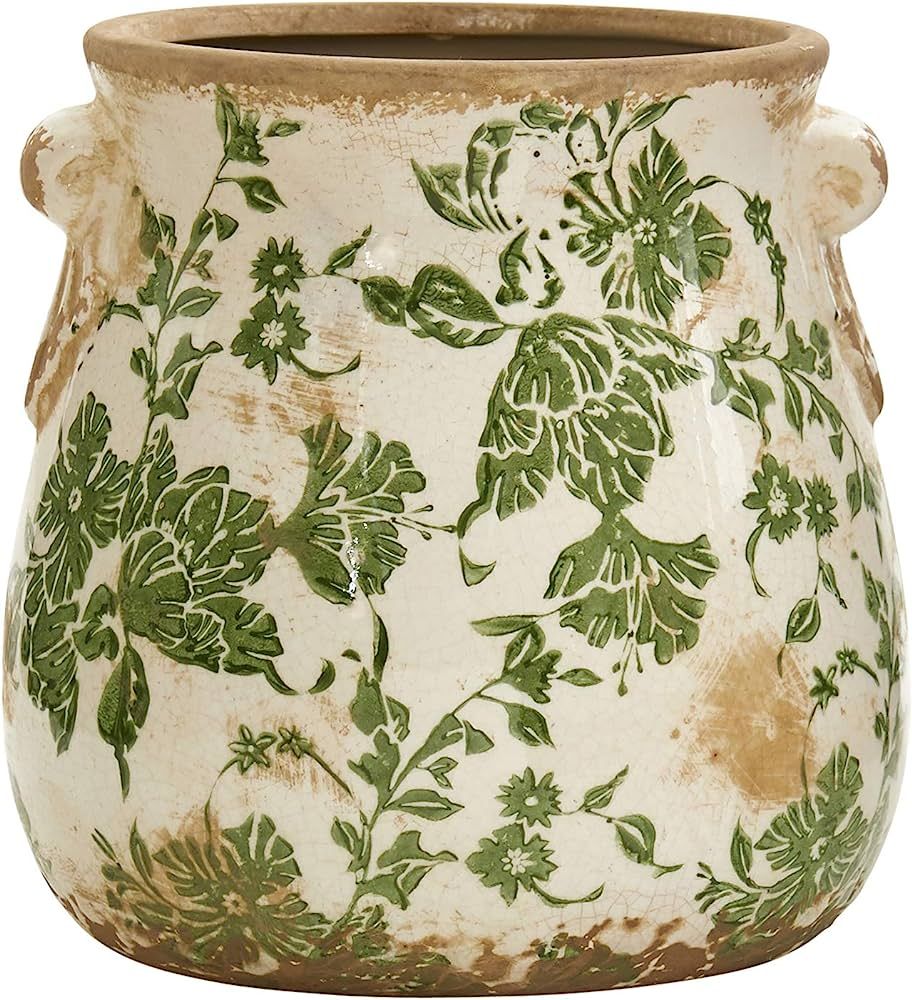 6.5in. Tuscan Ceramic Green Scroll Planter | Amazon (US)