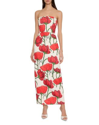 MILLY Red Peony Orion Jacquard Dress | Bloomingdale's Women | Bloomingdale's (US)