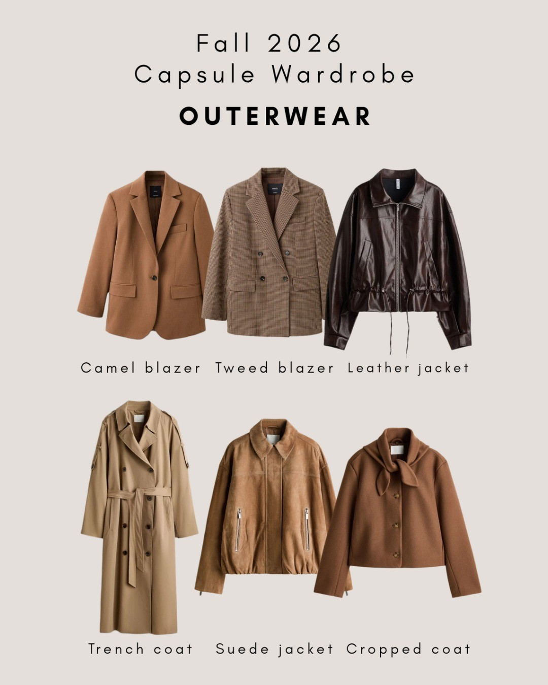 The ultimate Fall 2026 capsule wardrobe pt. 3 - Outerwear!

