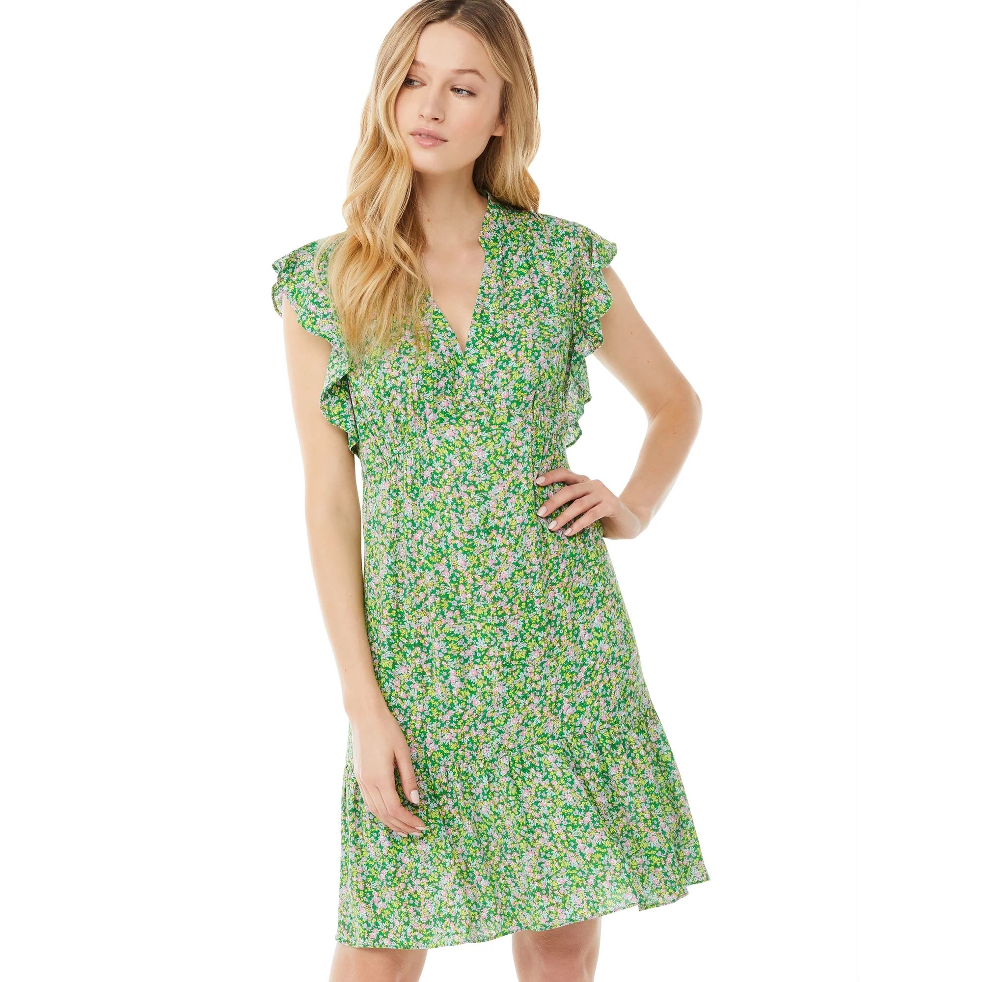 Scoop Women's Floral Mini Dress | Walmart (US)