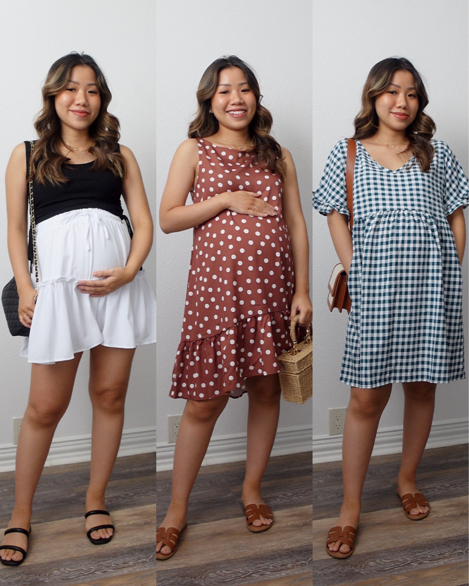 Tank top size S
White mini skirt size M
Polka dot dress size S
Gingham dress size S

Amazon fashion amazon finds mini dresses summer outfit summer dresses brown dress green casual outfits petite pregnancy maternity bump friendly bump style 

#LTKbump #LTKunder50 #LTKsalealert