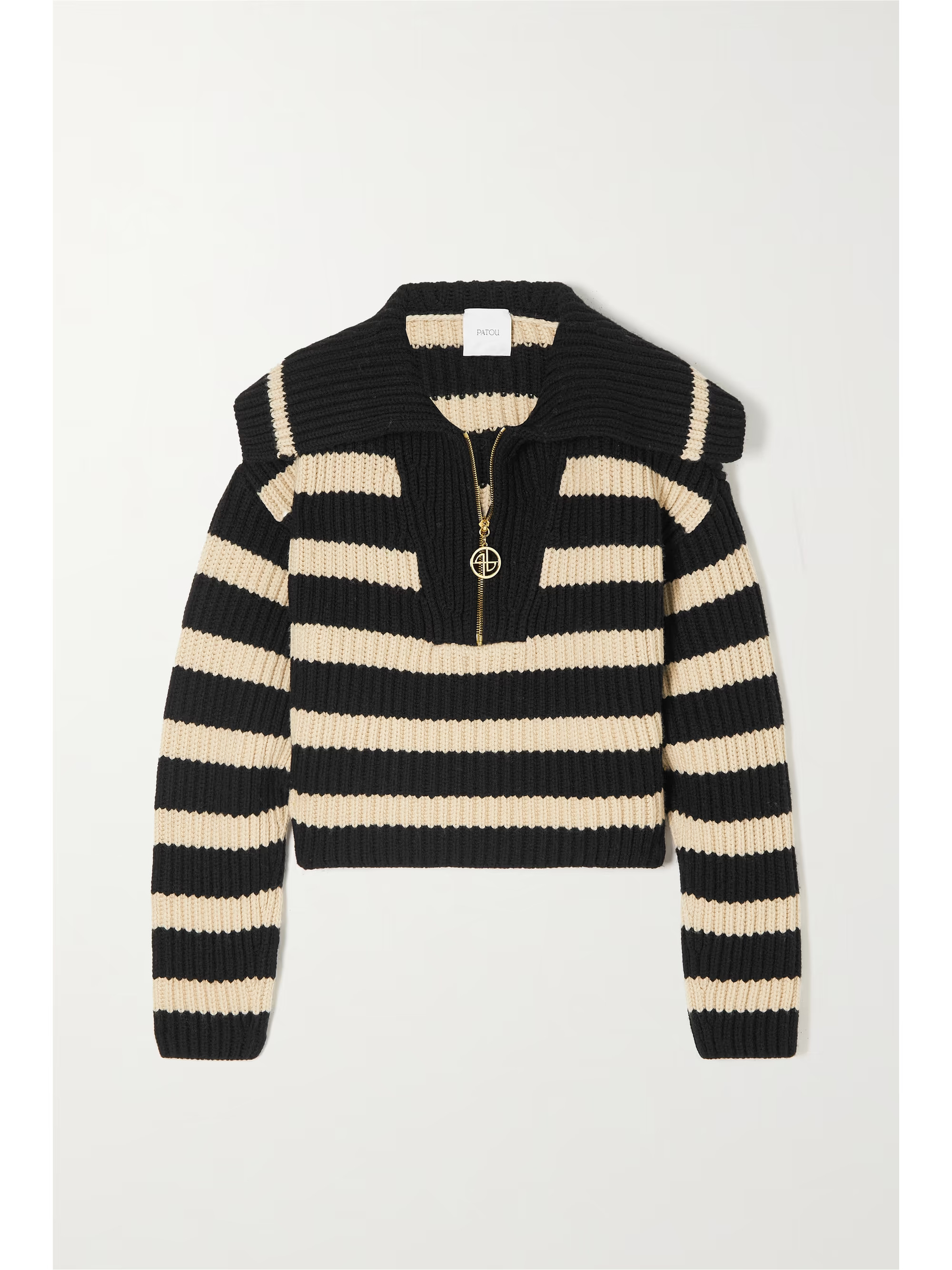 Striped organic cotton and recycled wool-blend half-zip sweater | NET-A-PORTER (US)