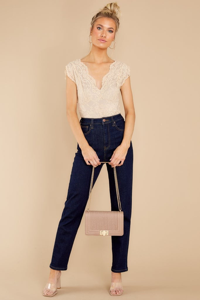 Gorgeously Graceful Nude Lace Bodysuit | Red Dress 