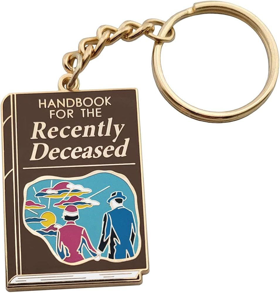 Pinsanity 'Handbook for the Recently Deceased' Metal Keychain | Amazon (US)