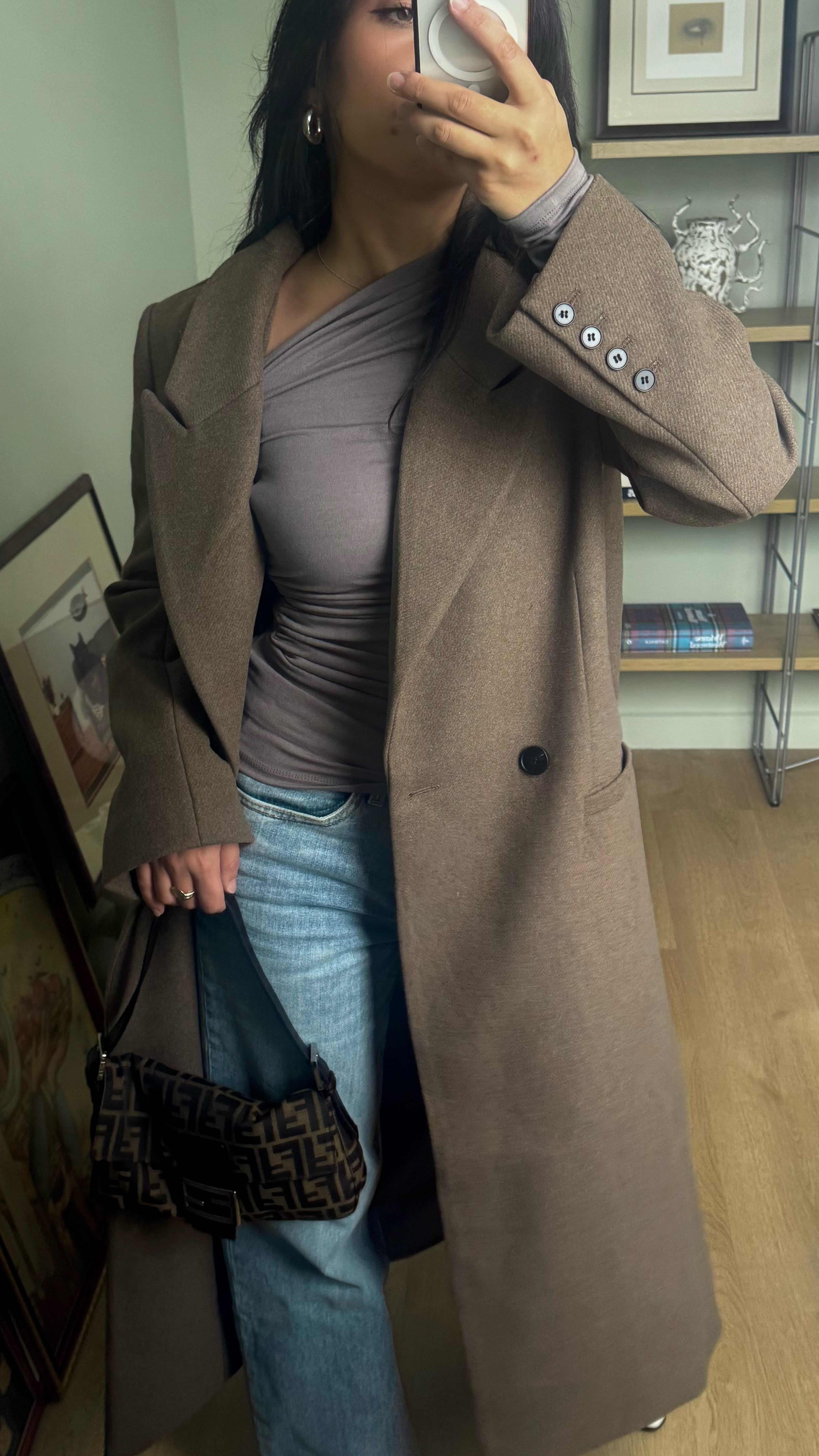 Looooove this coat!!! Beautiful colour and cut and fabric. Wearing size 8/XS and it’s perfectly oversized. Jeans are also a really nice wash and cut. Bag is vintage Fendi Zucca Baguette. Top is also Decjuba but I can’t find it — it’s called the Kira in Mushroom & I’m wearing XS (it’s very stretchy) 🤎

[winter fashion, winter outfits, coat, Australian fashion, wide leg jeans]

#LTKaustralia #LTKwinter #LTKpetite