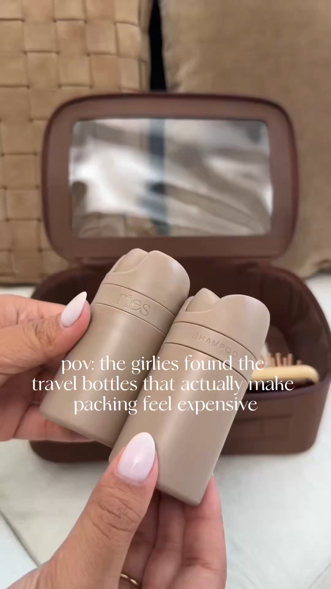 packing for a trip just feels better when everything is organized, elevated, and actually cute 💁🏻‍♀️  

These travel bottles make my suitcase feel so much more put together and make packing way less chaotic. It’s the little things that make you feel like you have your life together before takeoff. 

Perfect for carry on packing, weekend getaways, and making your travel essentials look way more luxe ✈️

#travelessentials #packinghacks #amazontravelfinds #travelmusthaves #carryonessentials