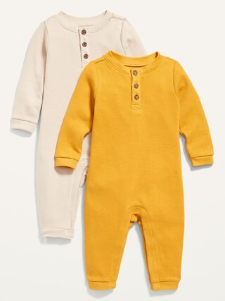 Unisex 2-Pack Henley Thermal One-Piece for Baby | Old Navy (CA)