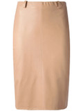 Click for more info about CALVIN KLEIN COLLECTION leather panel skirt