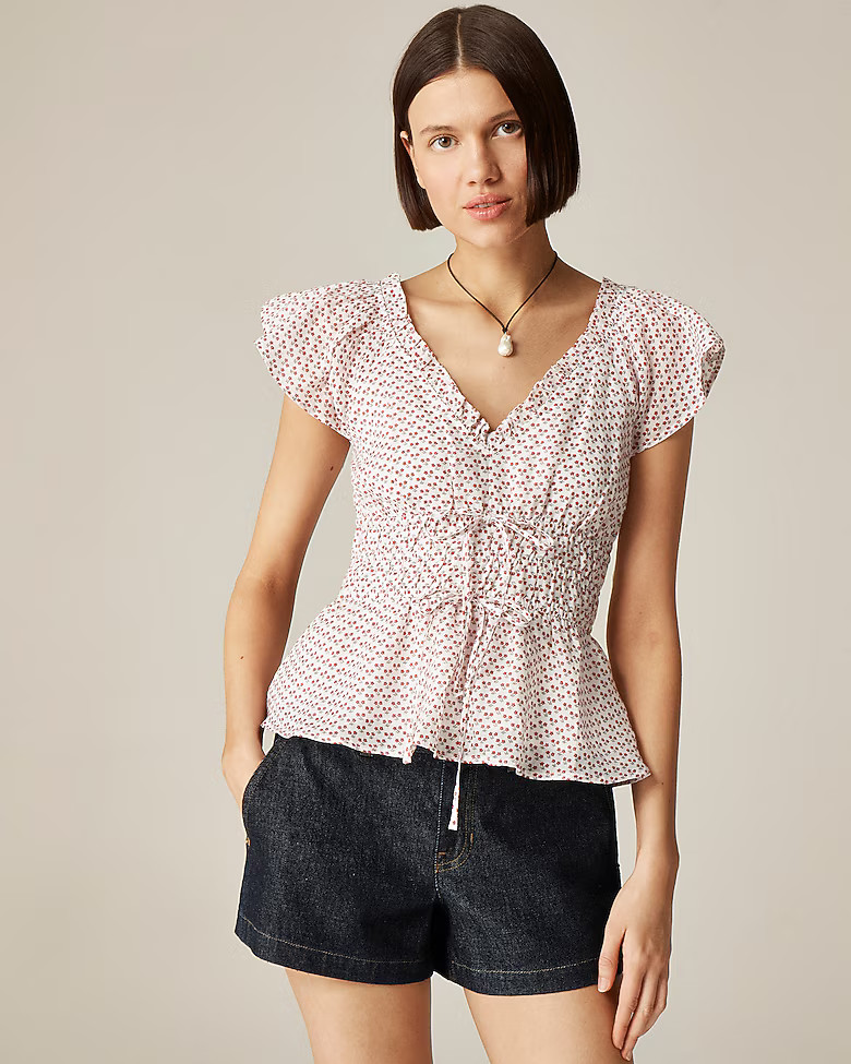 Palermo top in ramie | J. Crew US