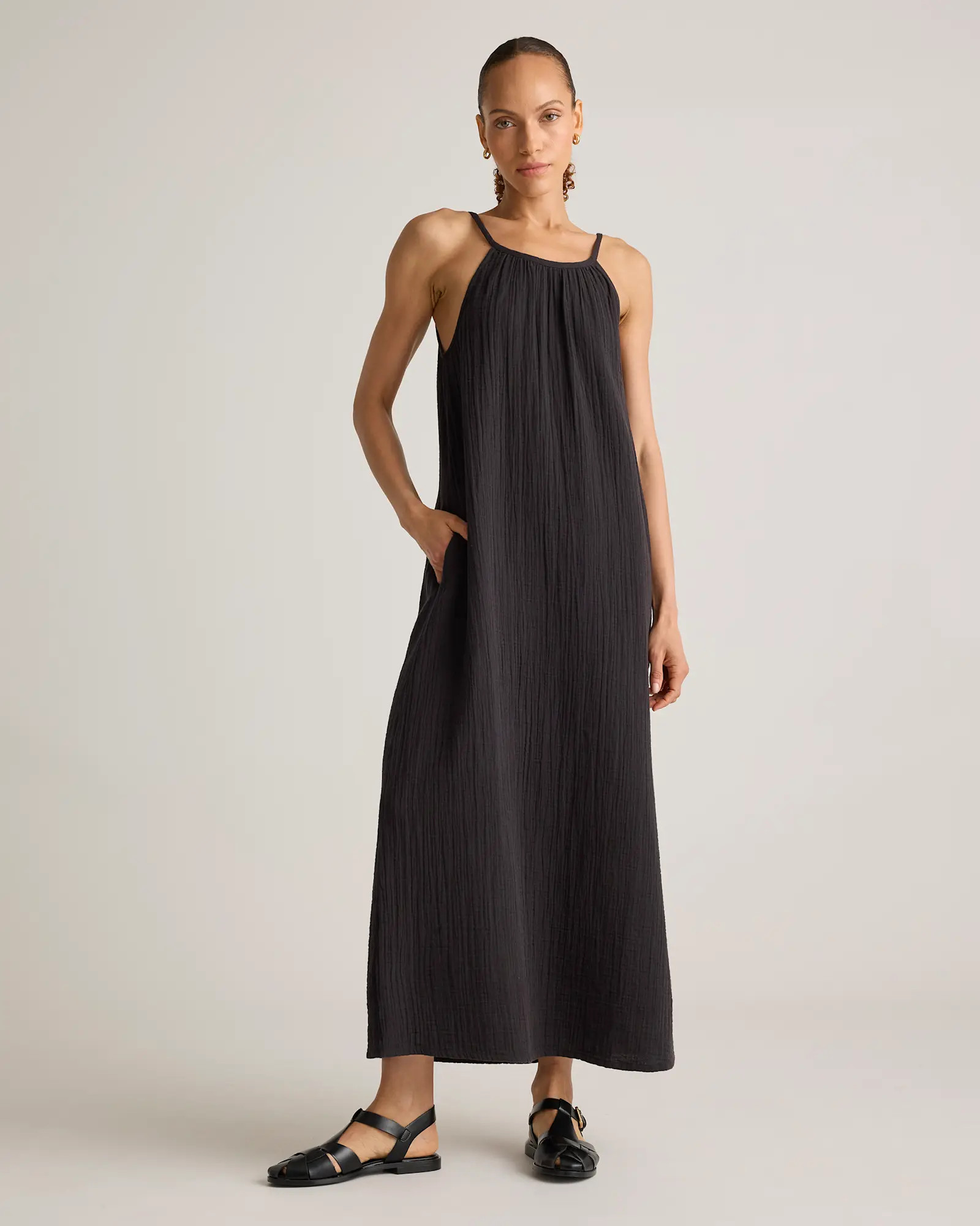 100% Organic Cotton Gauze Sleeveless Maxi Dress | Quince