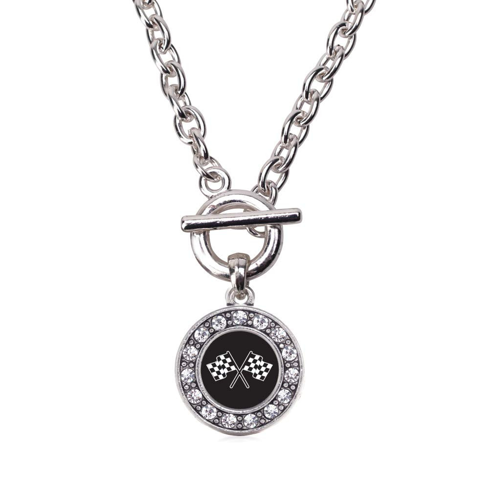 Inspired Silver - Silver Circle Charm 18 Inch Necklace with Cubic Zirconia Jewelry | Amazon (US)