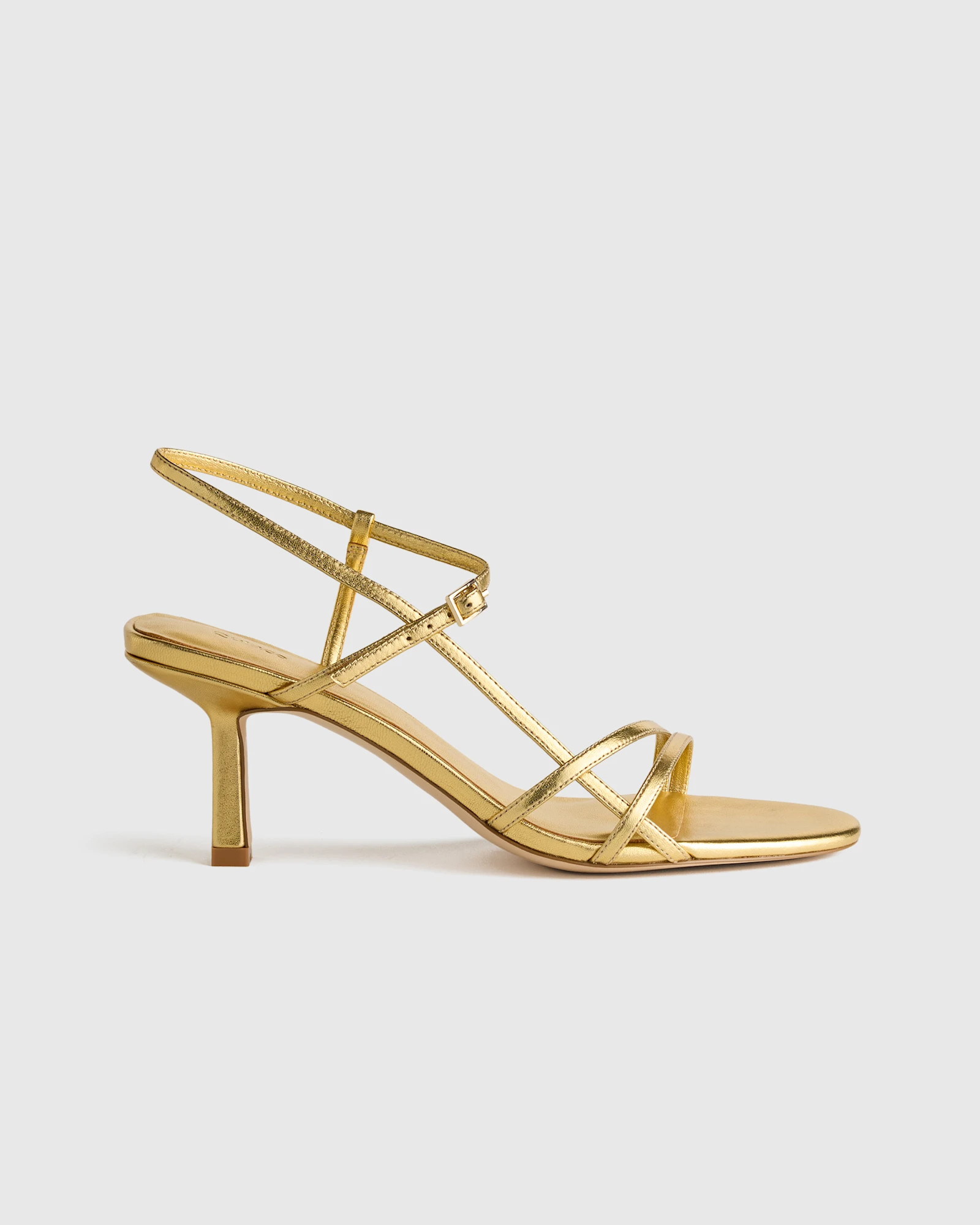 Quince | Women's Italian Leather 70mm Strappy Heel in Bone, Size 6 | Quince