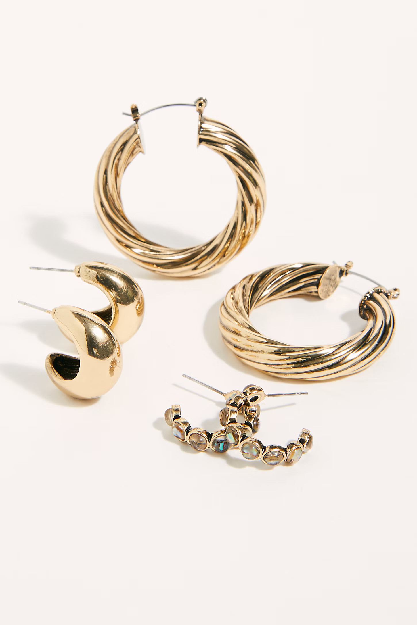 Stone Trio Hoop Earring Set | Free People (Global - UK&FR Excluded)