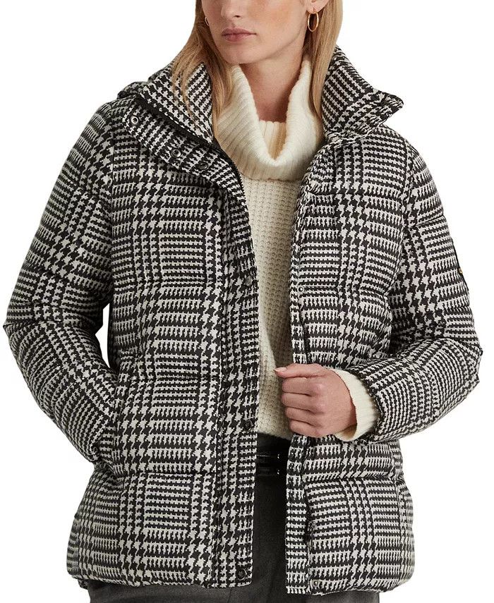 Lauren Ralph Lauren Women's Glencheck Print Hooded Puffer Coat & Reviews - Coats & Jackets - Wome... | Macys (US)