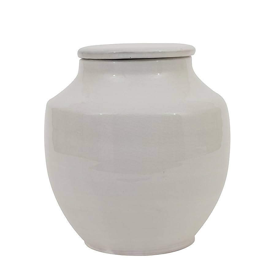 Small Round White Terracotta Cachepot | Amazon (US)