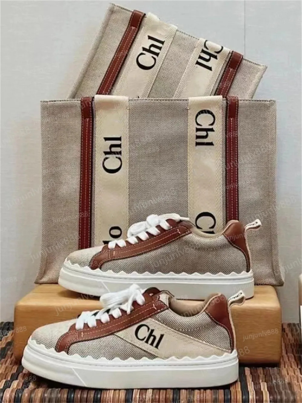 5A Canvas Lady Tote Shopping Bags Women Handbag Purse Genuine Leather Checked Design Crossbody Sh... | DHGate