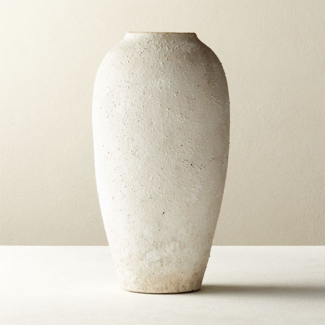 Torino White Textured Vase | CB2