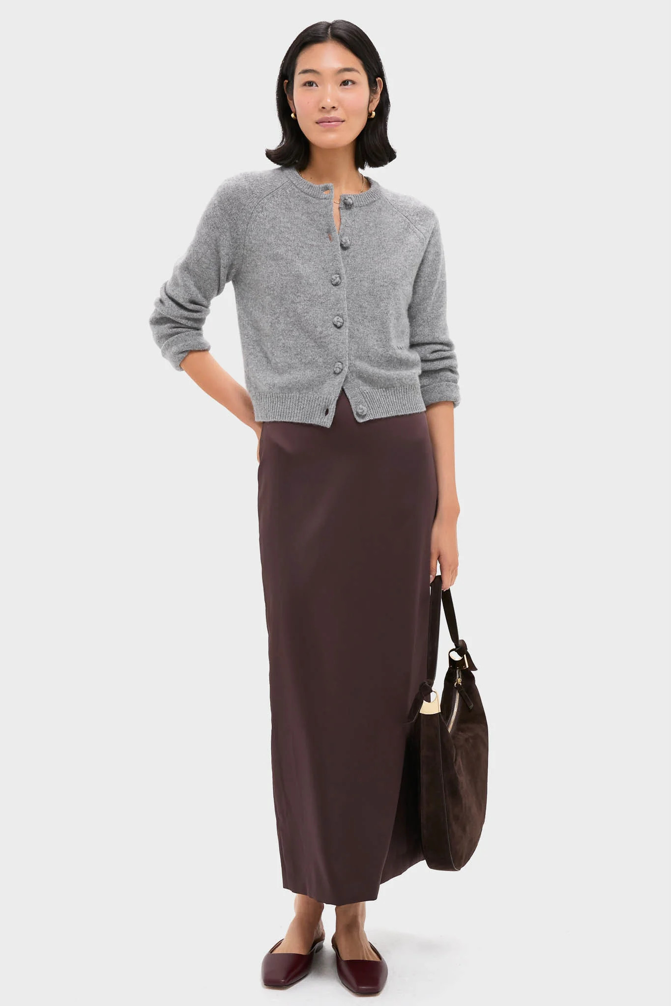 Gray Knot Button Phoebe Cardigan | Tuckernuck (US)