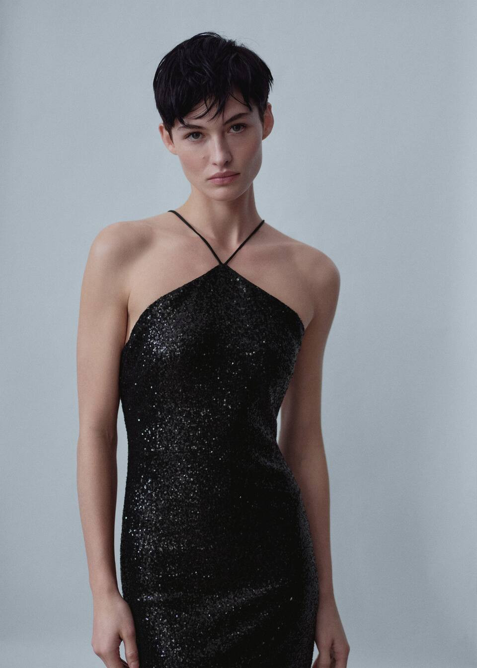 Sequined maxi flower dress -  Women | Mango USA | MANGO (US)