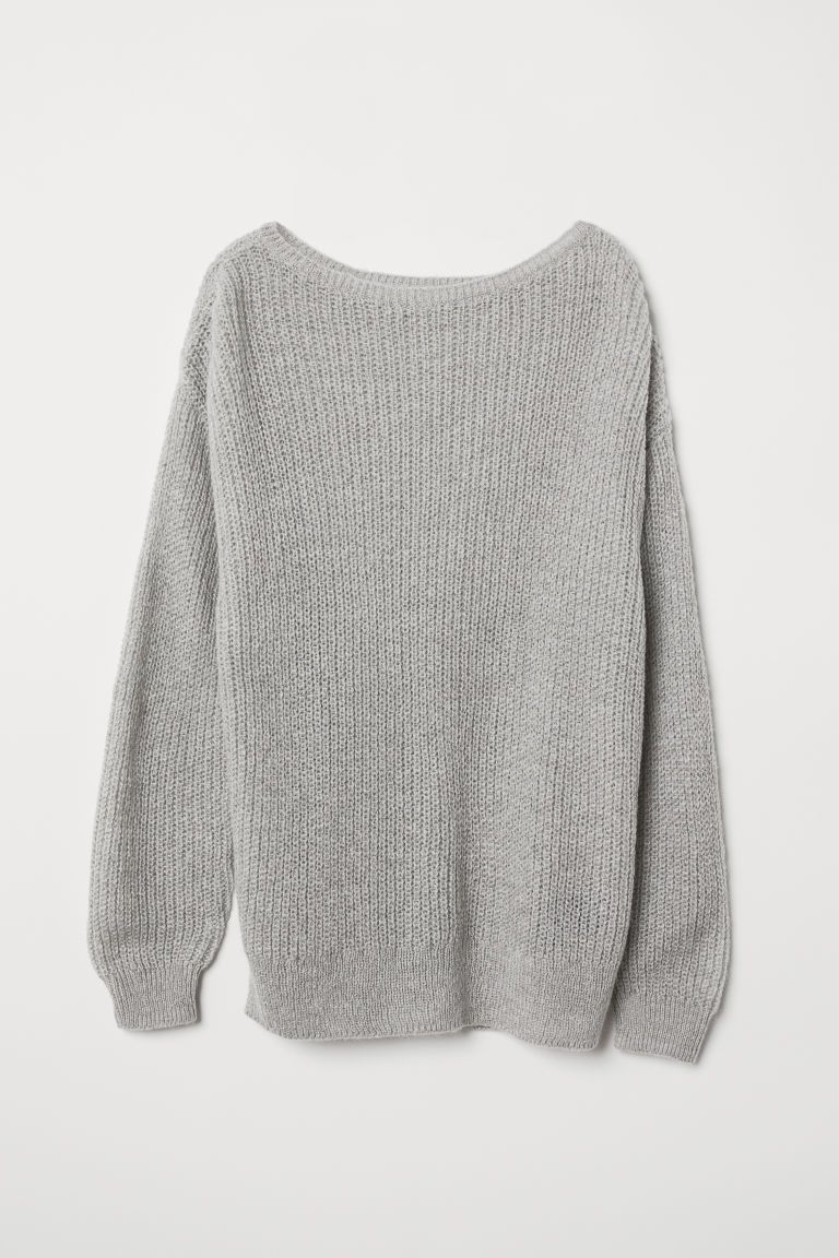 H & M - Knitted mohair-blend jumper - Grey | H&M (UK, MY, IN, SG, PH, TW, HK)