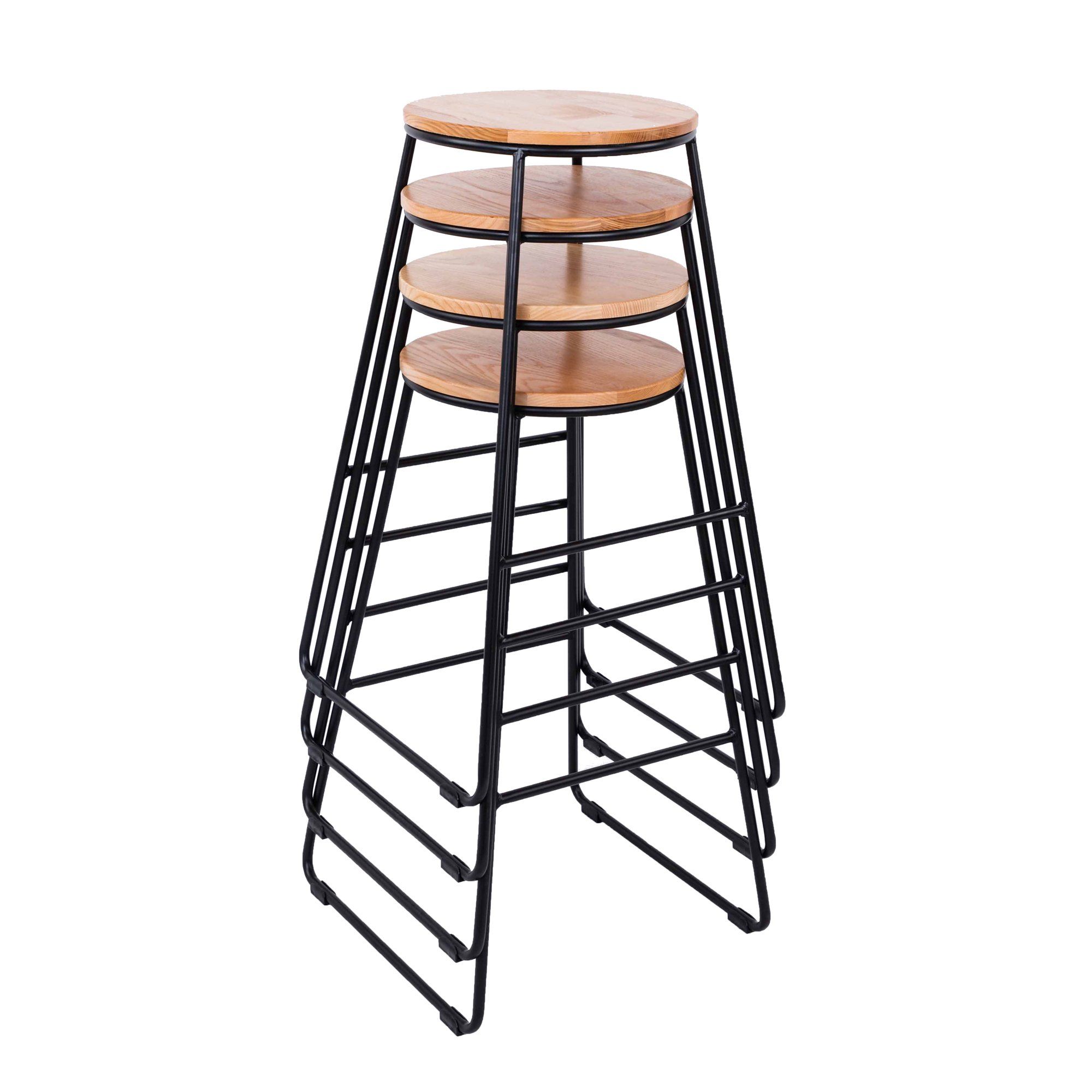 Mainstays Modern 28 Inch Barstool, Set of 4, Multiple Colors | Walmart (US)