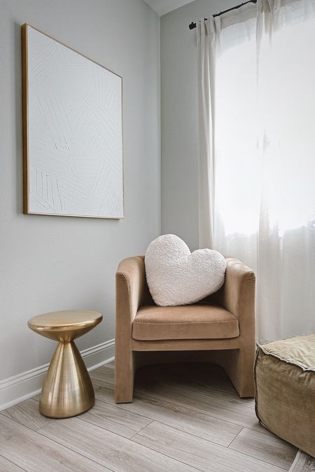 Target barrel chair + heart pillow 🤍 neutral home decor (curtains from IKEA) 

#LTKhome #LTKSeasonal #LTKsalealert