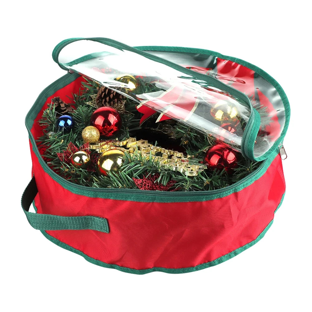 Moonvvin Foldable Xmas Garland Storage Bag with Handle Transparent Window Tear Resistant Clean Up... | Walmart (US)
