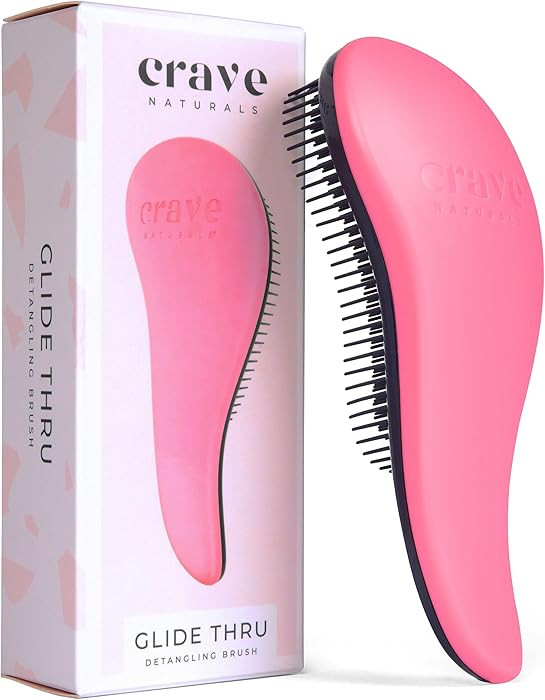 Crave Naturals Glide Thru Hair Brush - Detangler Brush for Curly, Straight, Wet or Dry Hair - Gen... | Amazon (US)