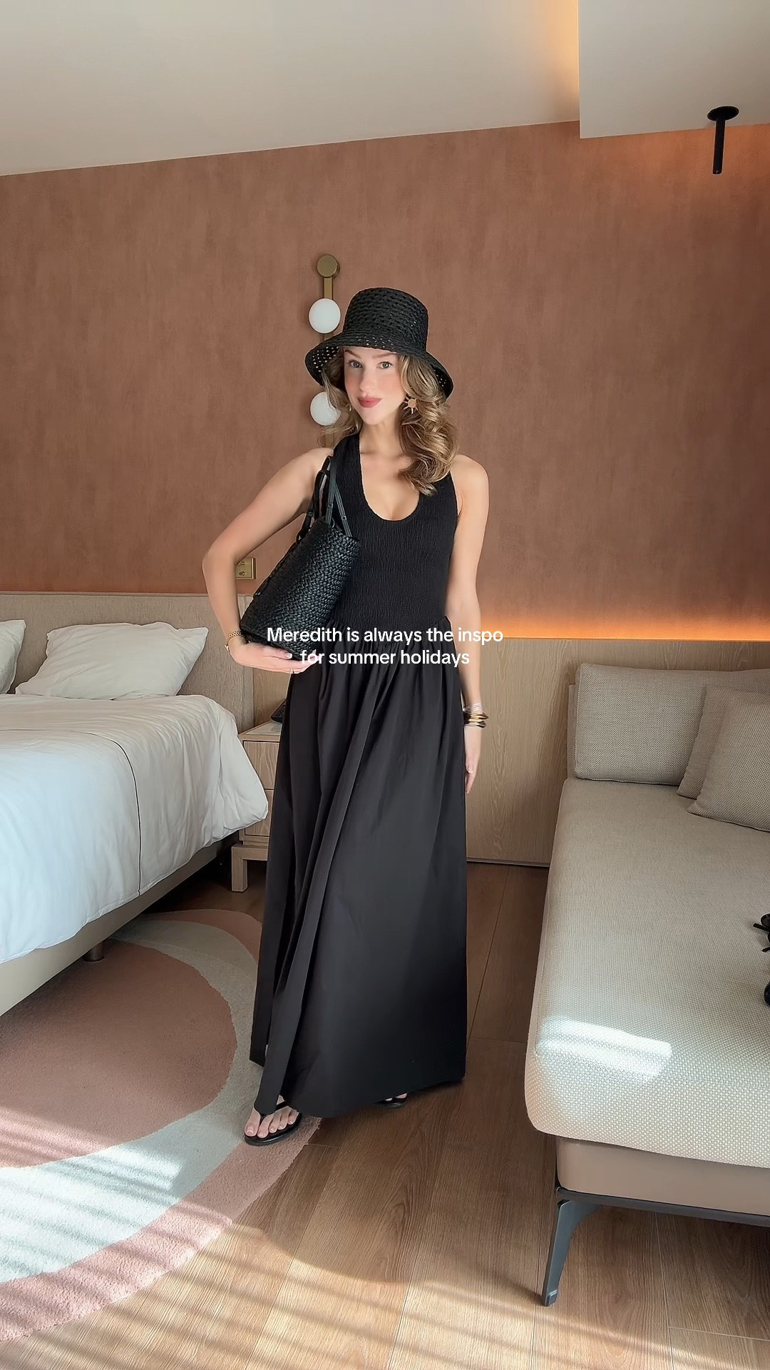 Summer dresses, maxi dress, summer dress, summer holiday outfit, basket bag, summer hat, flip flops

#LTKdresses #LTKAroundTheWorld #LTKsummer