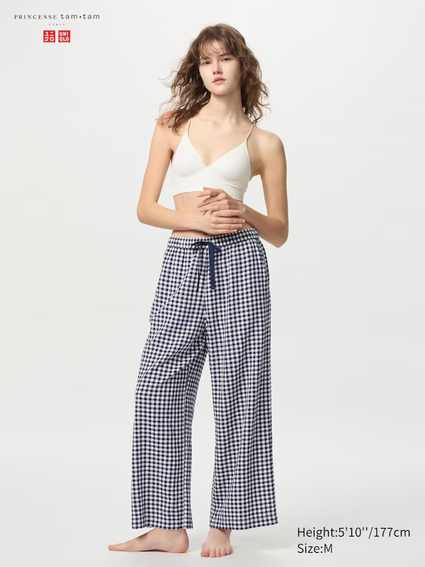 Seersucker Easy Trousers (Gingham Check) | UNIQLO (UK)