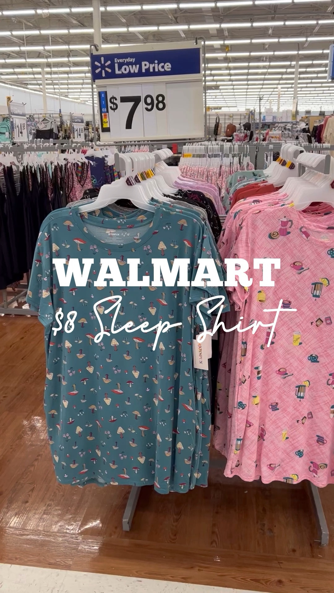 Walmart $8 sleep shirt, super soft, fun prints #walmartfashion 

#LTKunder100 #LTKunder50