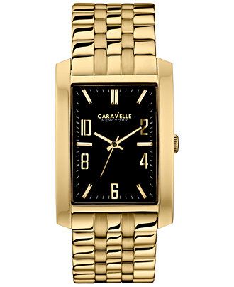 Caravelle New York by Bulova Men's Gold-Tone Stainless Steel Bracelet Watch 44x30mm 44A103 | Macys (US)