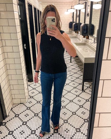 Here is what I’m wearing for the conference in Waco, Texas today. My favorite flare jeans with the best fall transition top, my sweater tank. The Magnolia Table bathroom had the best mirror. 

#LTKover40 #LTKstyletip #LTKworkwear