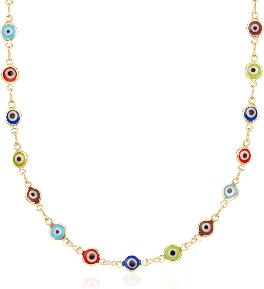 Barzel 18K Gold Plated Evil Eye Necklace - Made In Brazil | Amazon (US)