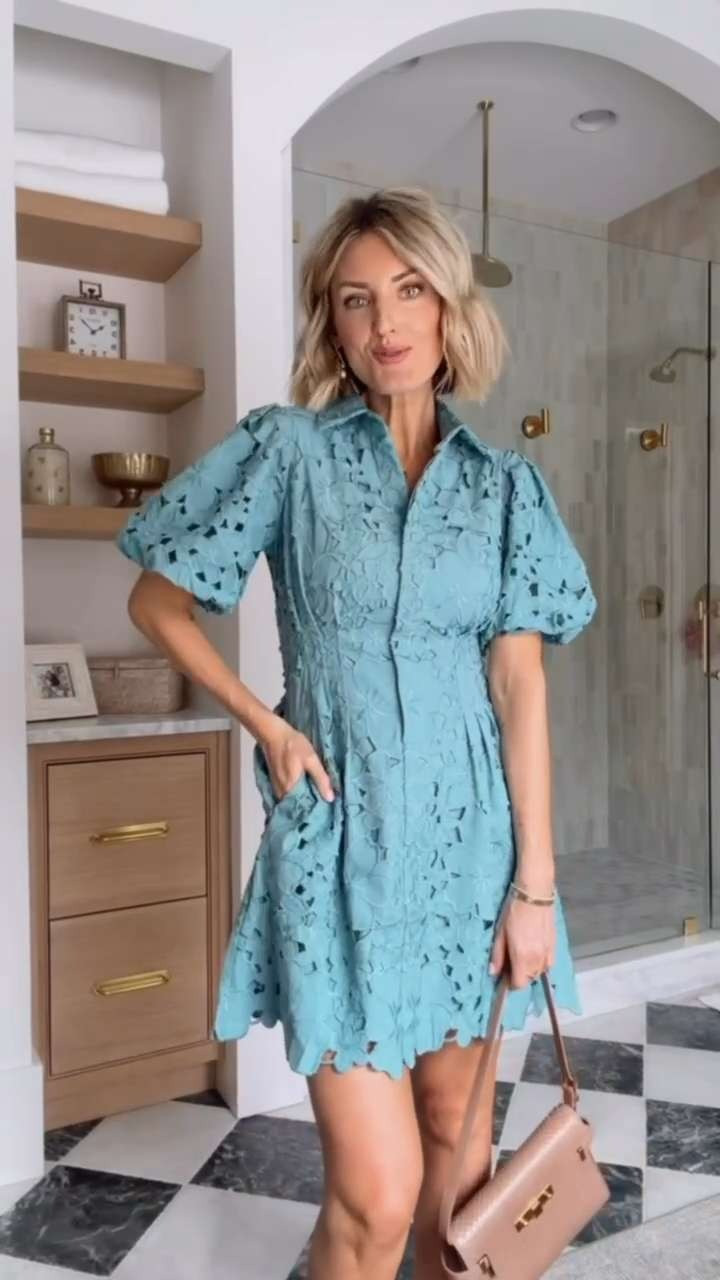 This blue eyelet dress is so pretty! It has functional buttons, so it’s great for nursing moms! I love the length, and the cinched waist is super flattering! Wearing an XS! 

Loverly Grey, Tuckernuck, spring event dresses, baby shower dress, Easter dress, spring outfit ideas 

 #LTKootd #LTKSeasonal