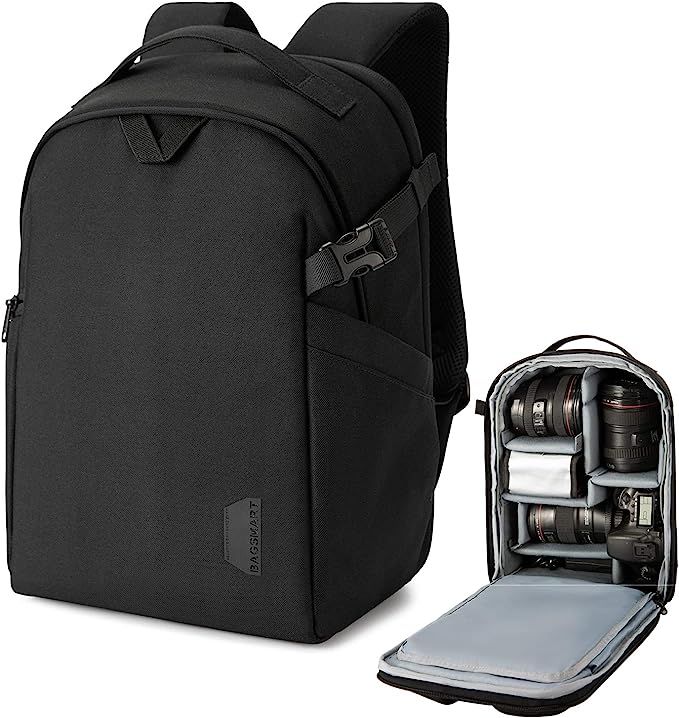 BAGSMART Camera Backpack, DSLR SLR Camera Bag Fits up to 13.3 Inch Laptop Water Resistant with Ra... | Amazon (US)