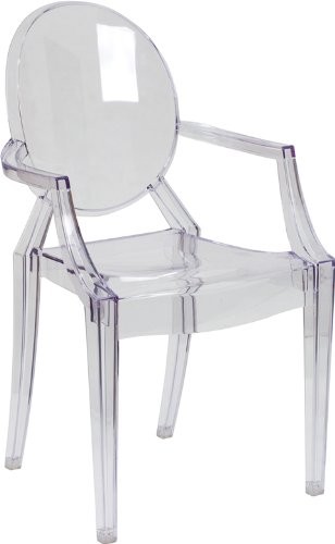 Flash Furniture Ghost Chair with Arms in Transparent Crystal | Amazon (US)
