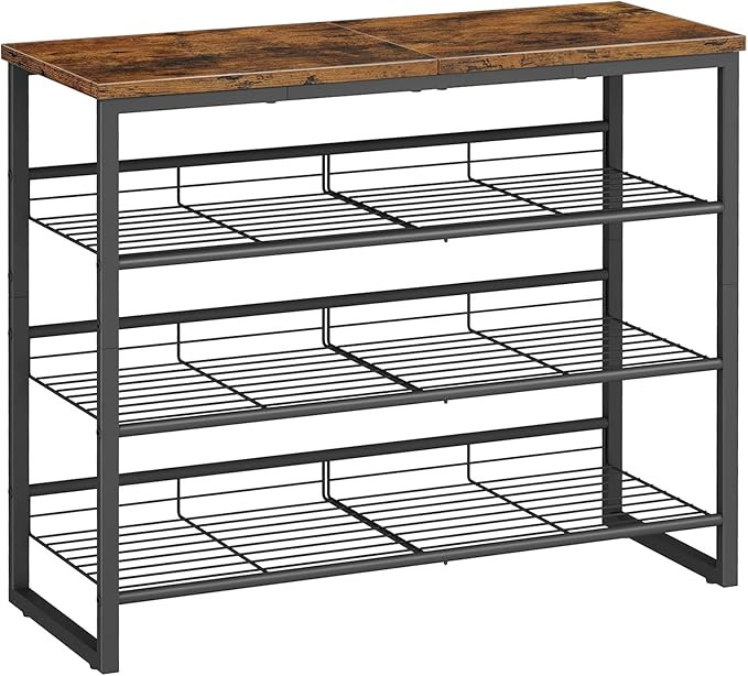 HOOBRO Shoe Rack, 4 Tier Shoe Organizer, Adjustable Shoe Shelves, Flat or Slanted, Holds 9-12 Pai... | Amazon (US)