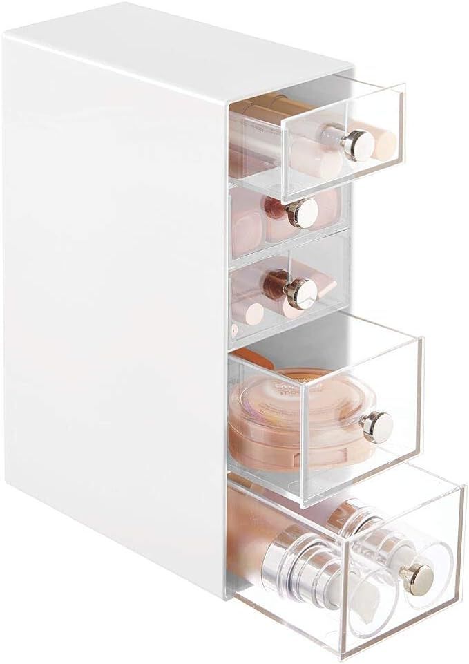 mDesign Plastic Makeup Storage Organizer for Bathroom Vanity, Cabinet, Counters - Holds Lip Gloss... | Amazon (US)