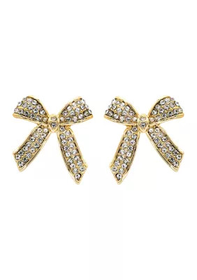 Belk Plated Crystal Bow Stud Earrings | Belk