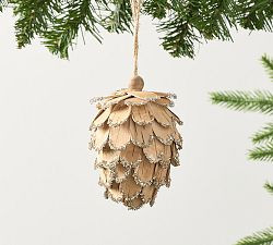 Rustic Glitter Pinecone Ornament | Pottery Barn (US)