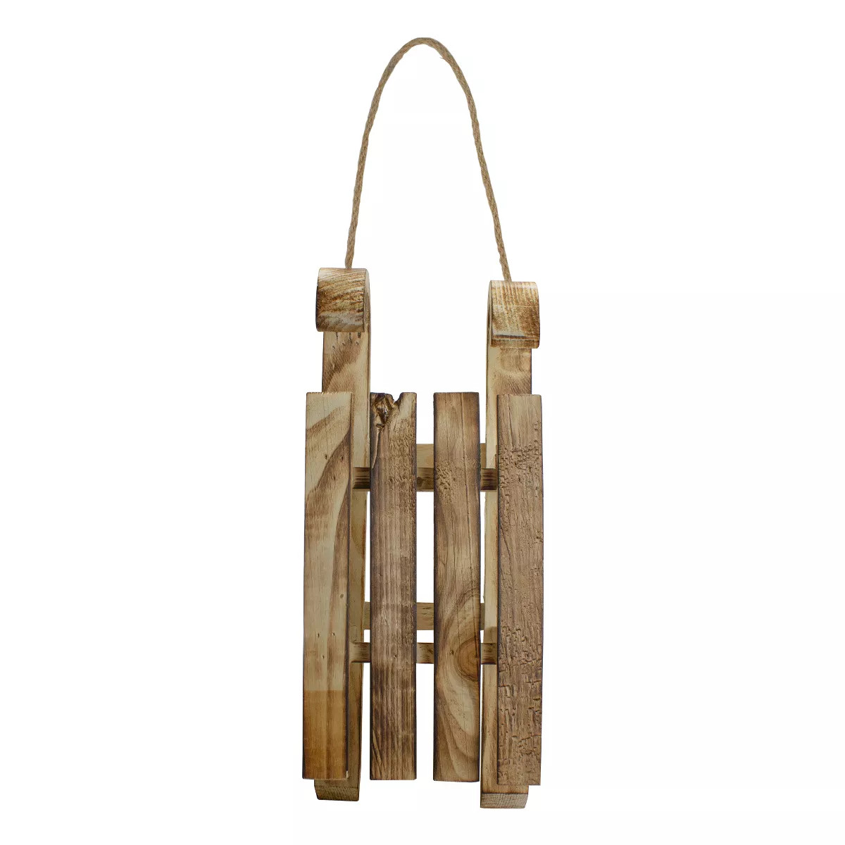 Northlight Rustic Wooden Sleigh with Twine Rope Christmas Wall Decoration - 16" | Target