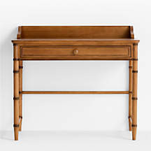 Crosby Antique Amber Wood Kids Desk with Drawer by Sharland England | Crate & Kids | Crate & Barrel