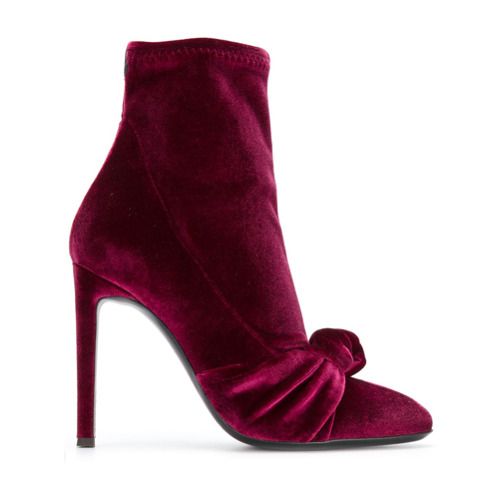 Giuseppe Zanotti Design Bota de couro e veludo 'Josephine' - Pink & Purple | FarFetch BR