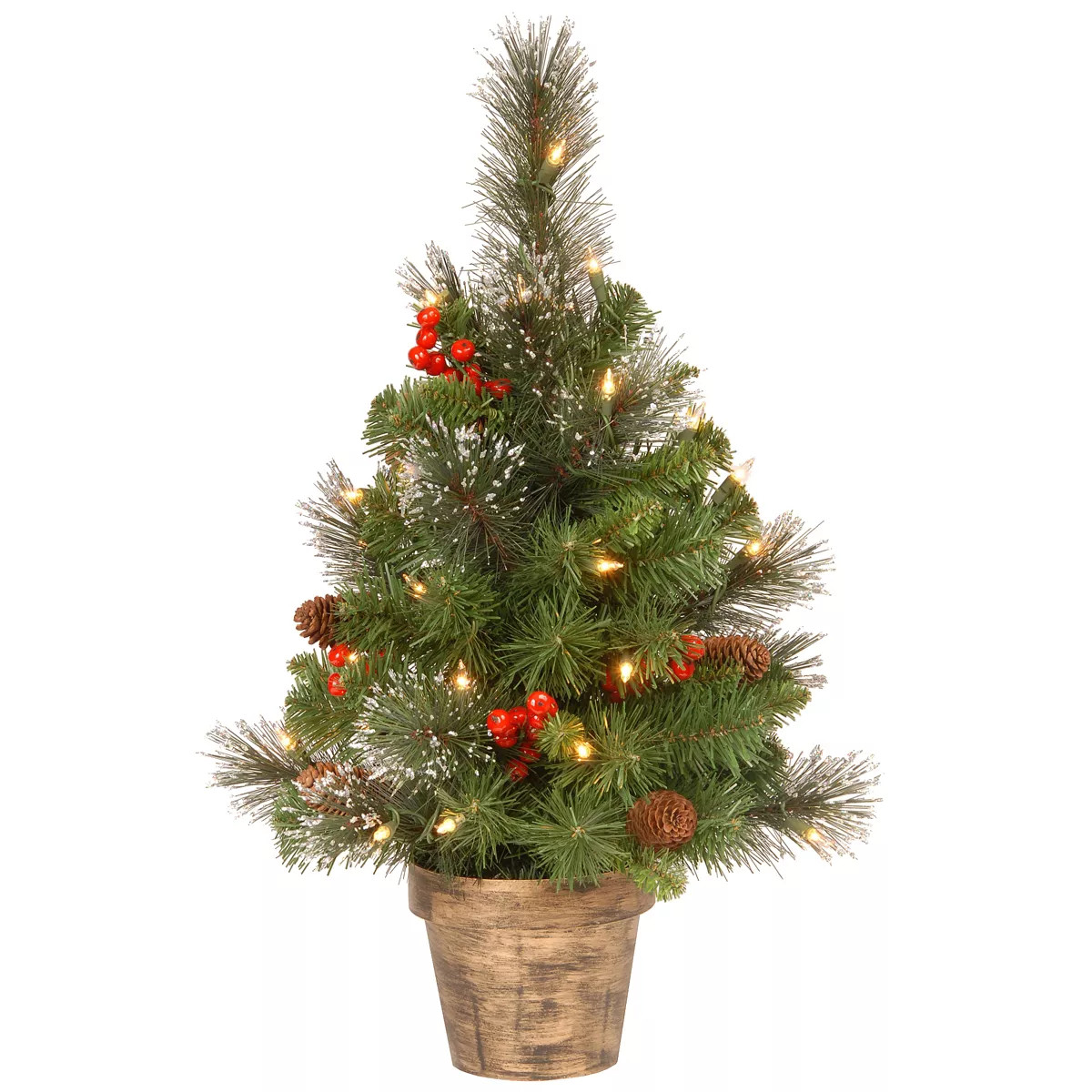 National Tree Company 2 ft Pre-Lit Artificial Mini Christmas Tree, Green, Crestwood Spruce, White... | Target
