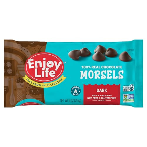 Enjoy Life Baking Dark Chocolate Morsels, Dairy Free , Soy Free, Nut Free, Non GMO, Gluten Free, Vegan Chocolate Chips, 9 oz bag | Amazon (US)