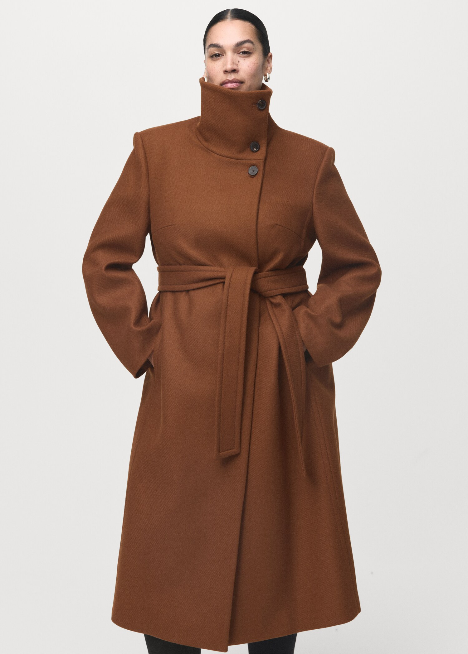 Manteco wool coat with belt | MANGO (UK)
