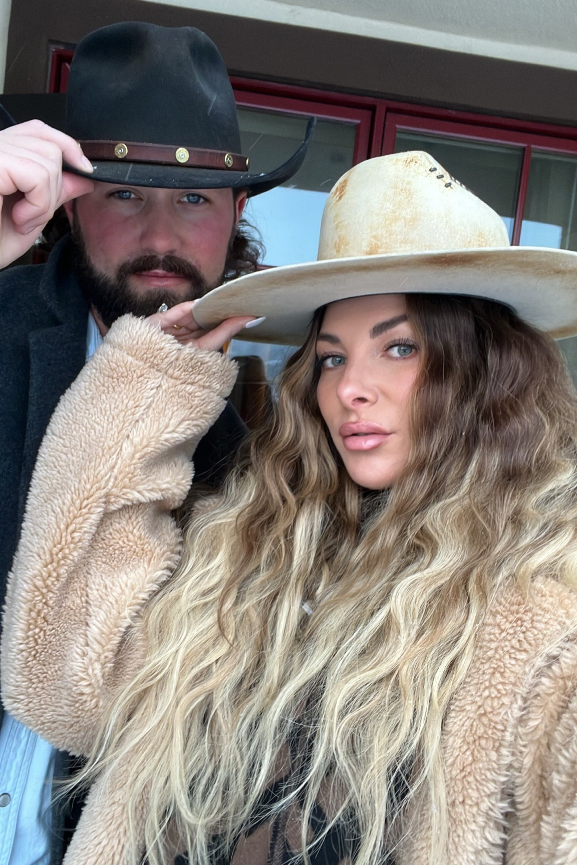 Makeup: 

Face: flawless filter (4) 
Foundation: Vallauris 
Eyeshadow: iconic (original) and highlighter (mesmerize) 
Mascara 
Concealer (3.5) 
Bronzer (spill the tea) 
Blush (she’s a doll)
Lip liner: anywhere caffeine 
Lipstick: whora
Lipgloss: Turkish delight 

Sherpa trench: Xs 
Hat: custom from kemosabe! 

#LTKstyletip #LTKbeauty #LTKSeasonal