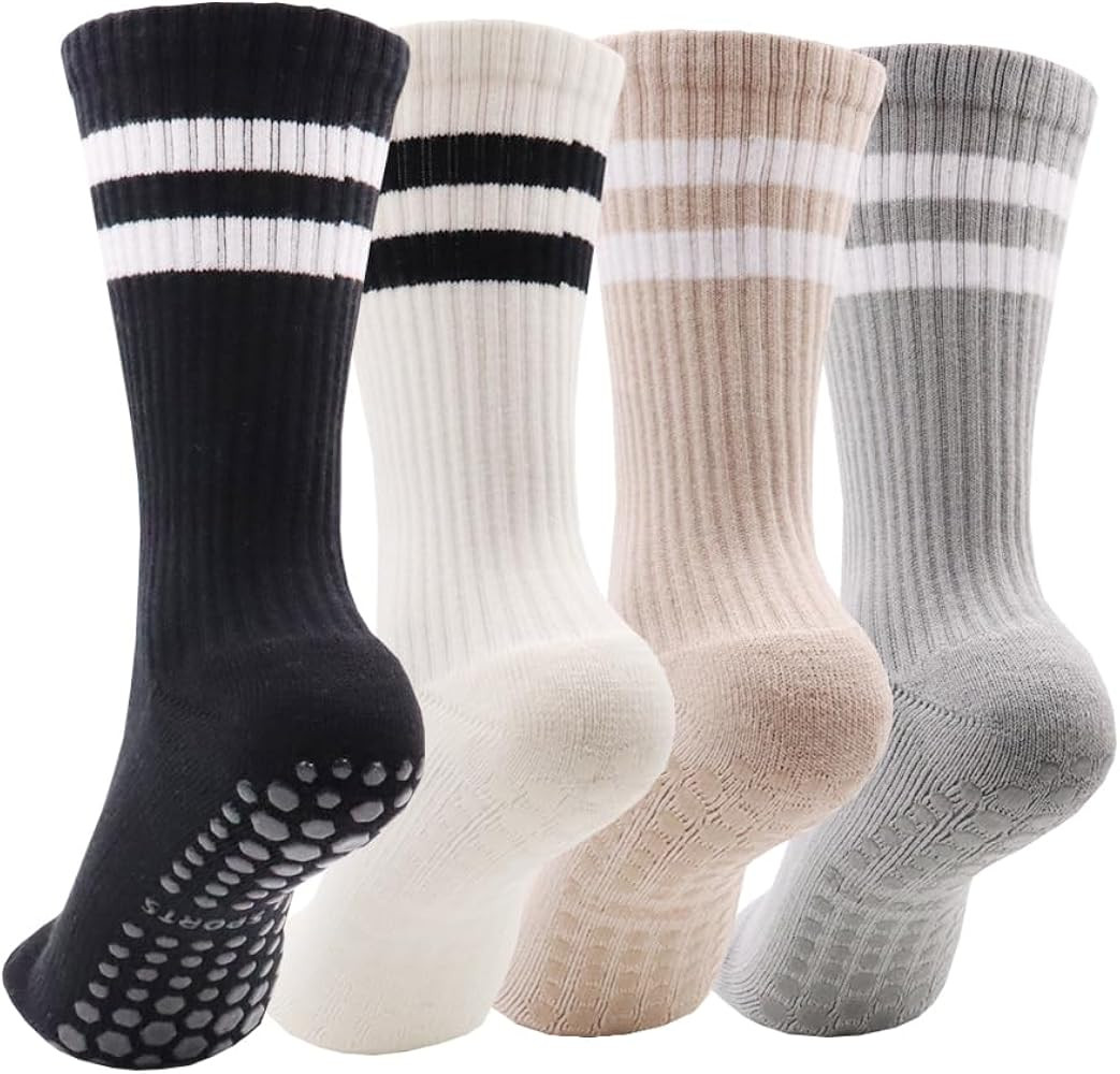 Pilates Socks with Grips for Women, Non Slip Yoga Socks, Anti Skid Socks for Yoga Pilates Gym Spo... | Amazon (US)